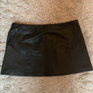 Back Leather Mini Skirt